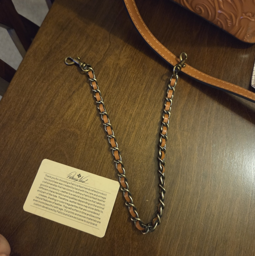 Patricia Nash Tan Leather Strap with Brass Hardware